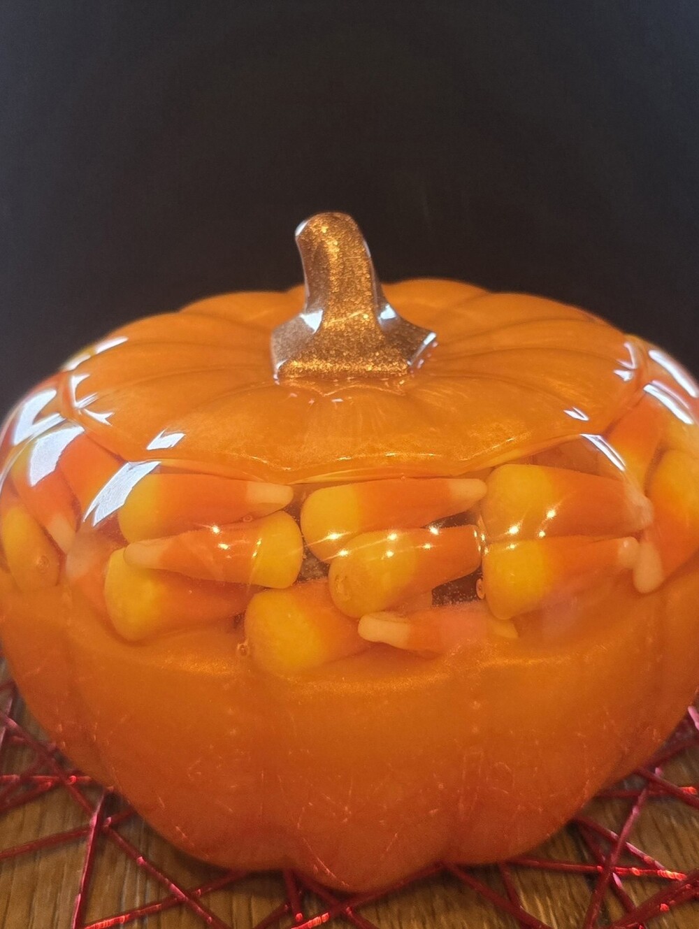 Orange Resin Pumpkin Candy Jar - Home Party Supplies